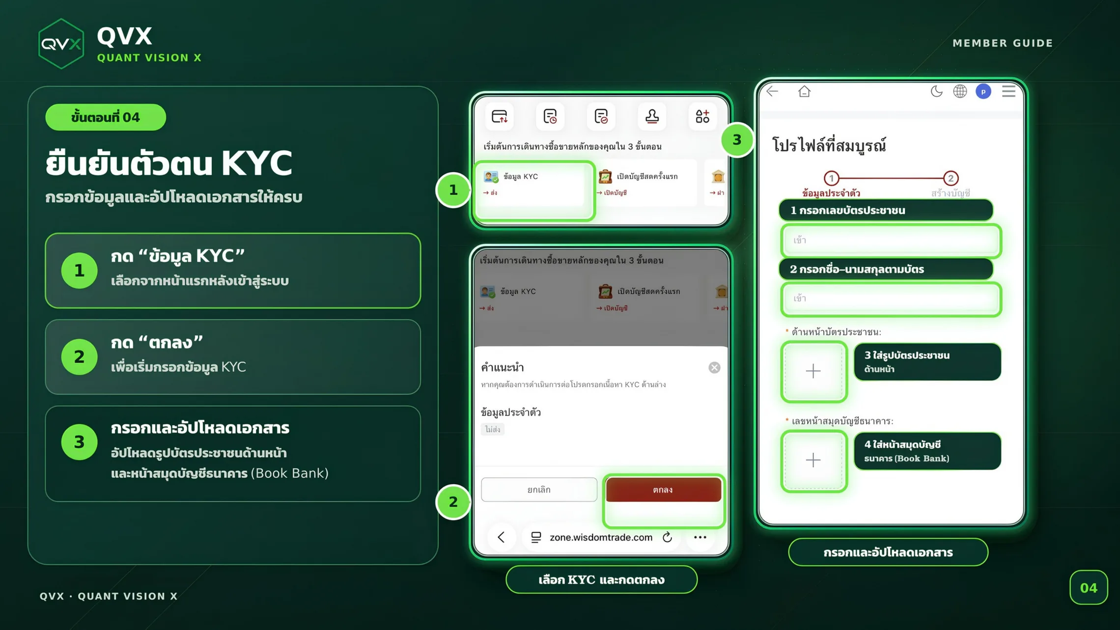 ขั้นตอนยืนยันตัวตน KYC กรอกเลขบัตรและอัปโหลดเอกสาร